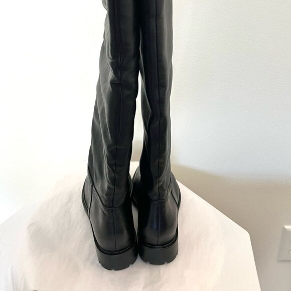 Steve Madden Loralye Lug-Sole Slouch Tall Boots Dark Brown Leather, Size 8 NIB - Picture 5 of 7